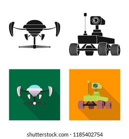 Vector illustration of mars and space symbol. Collection of mars and planet stock symbol for web.