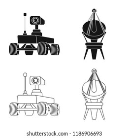 Vector illustration of mars and space symbol. Collection of mars and planet stock vector illustration.