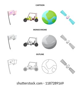 Vector illustration of mars and space symbol. Collection of mars and planet vector icon for stock.