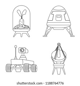 Vector illustration of mars and space symbol. Collection of mars and planet stock symbol for web.