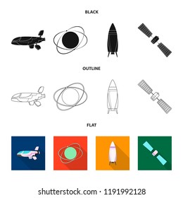 Vector illustration of mars and space symbol. Set of mars and planet vector icon for stock.
