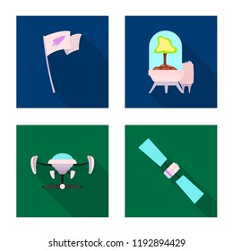 Vector illustration of mars and space symbol. Collection of mars and planet vector icon for stock.