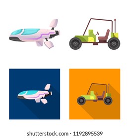 Vector illustration of mars and space symbol. Collection of mars and planet stock symbol for web.