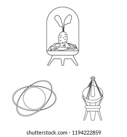 Vector illustration of mars and space symbol. Collection of mars and planet stock vector illustration.
