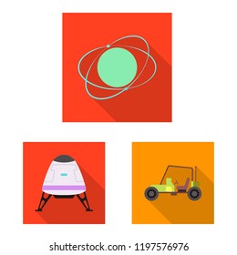 Vector illustration of mars and space symbol. Set of mars and planet stock vector illustration.