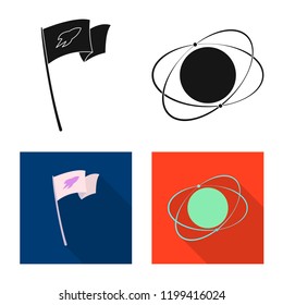 Vector illustration of mars and space symbol. Collection of mars and planet vector icon for stock.