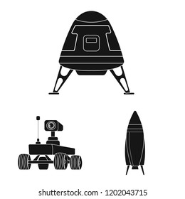 Vector illustration of mars and space symbol. Collection of mars and planet stock symbol for web.