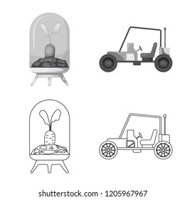 Vector illustration of mars and space symbol. Set of mars and planet stock vector illustration.