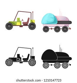 Vector illustration of mars and space symbol. Collection of mars and planet vector icon for stock.