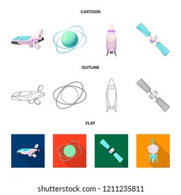 Vector illustration of mars and space symbol. Set of mars and planet stock symbol for web.