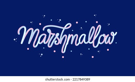 Vector illustration of Marshmallow text for restaurant, menu, signboard, banner, poster, promotion, flyer, clickbait, sale. Marshmallow monoline lettering. EPS 10.