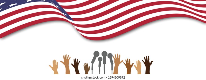 Vector illustration Martin Luther King Day greeting card - American flag abstract background