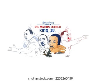 vector illustration for Martin Luther King Jr on  white background.

