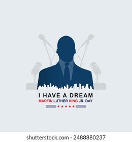 Vector Illustration of Martin Luther King's Birthday. Simple and Elegant Design