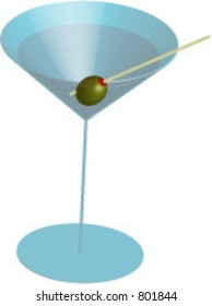 Vector illustration of martini with olive