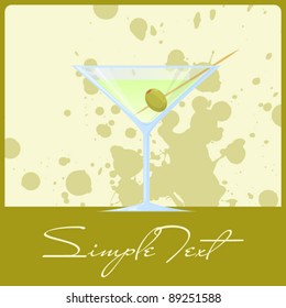  Vector illustration of martini on a dirty background. EPS10