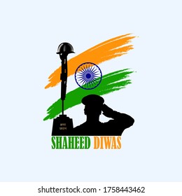 Vektorgrafik des Märtyrertags in Indien. Shaheed Diwas bedeutet Martyr Day in Hindi