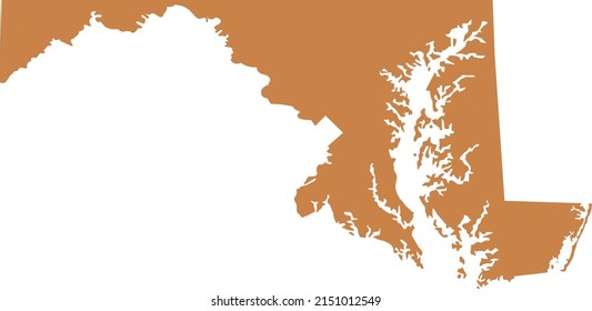 Ilustración vectorial del mapa de Maryland