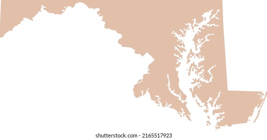 Ilustración vectorial del mapa de Maryland