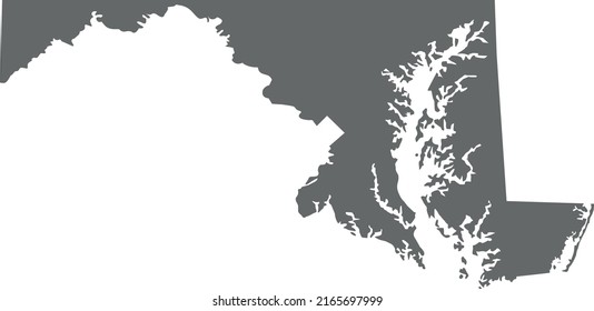 Vector Illustration Maryland Map Stock Vector (Royalty Free) 2165697999 ...