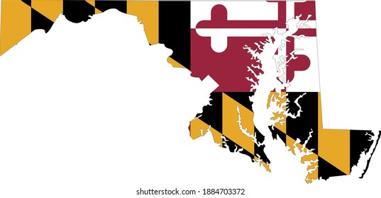 vector illustration of Maryland map and flag