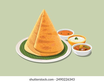 Vector illustration of Masala Dosa