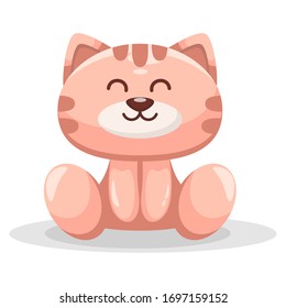 Vektorillustration Illustration Maskottchen von adorable Katze mit Lächeln. Ideal für Kindererziehung.
