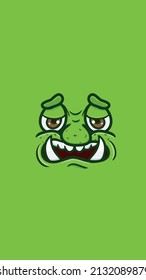 Vector Illustration Mascot cartoon character of Cute Cartoon Troll Face With Relax Expression. Clip Art Vector. Suitable for Wallpaper Smartphone, background, Flag, t-shirt and Other product.