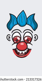 Vector Illustration Mascot cartoon character of Cute Cartoon White Clown Face With Funny Expression. Suitable for Wallpaper Smartphone, background, Flag, t-shirt and Other product.