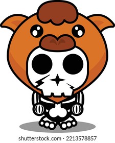 vector illustration of mascot costume cartoon character animal man camel cute skull