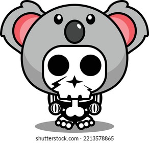 vector illustration of mascot costume cartoon character animal man koala cute skull