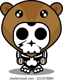 vector illustration of mascot costume cartoon character animal man ghoper cute skull
