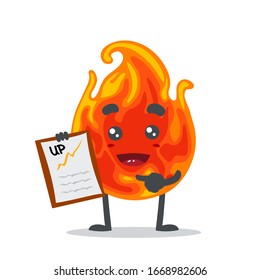 ilustración vectorial de la presentación de caracteres de mascota o de incendio mediante el portapapeles