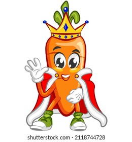 vector illustration of the mascot of the king of carrots