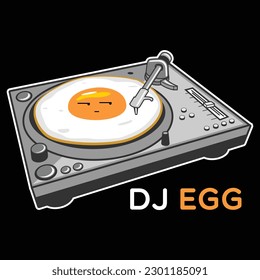 Vector illustration mascot logo character dj egg template design