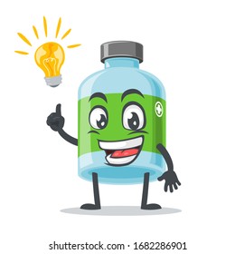 vector illustration of mascot or medicine bottle character got idea