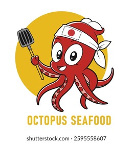 Vector Illustration mascot octopus logo concept. Illustration for the logo
