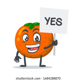 ilustración vectorial del símbolo de retención de mascotas o de frutas anaranjadas dice sí