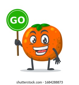 ilustración vectorial de la celebración de personajes de mascota o de frutas anaranjadas dice vaya