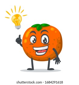vector illustration of mascot or orange fruit character got idea