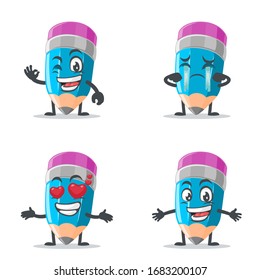 vector illustration of mascot or pencil character collection set with expression theme
