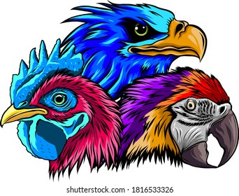 vector illustration of mascot of rooster head