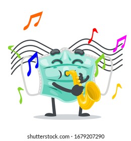vector illustration of mascot or surgical mask character