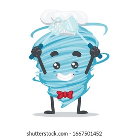 ilustración vectorial del personaje de la mascota o del tornado