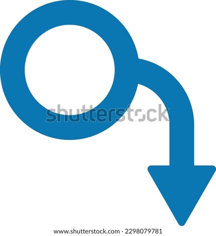 Vector illustration of masculinity symbol. Erection problems icon. sexual impotence. Stress in the sexual act. Flabby penis.
