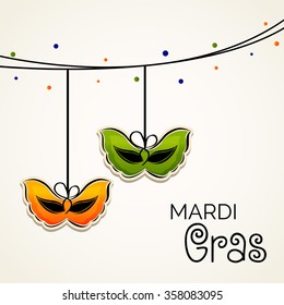 Vector illustration of a mask background for Mardi Gras.