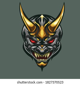 vector illustration mask devil style skull 