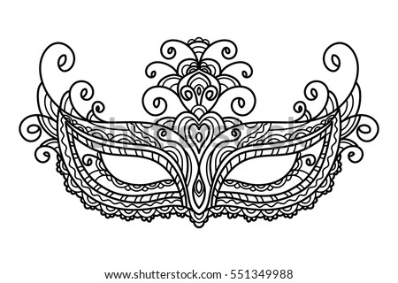 Vector Illustration Mask Holiday Carnival Masquerade Stock Vector