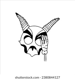 vector illustration of a mask with horns