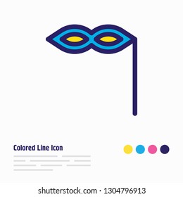 Vector illustration of mask icon colored line. Beautiful joy element also can be used as masquerade icon element.